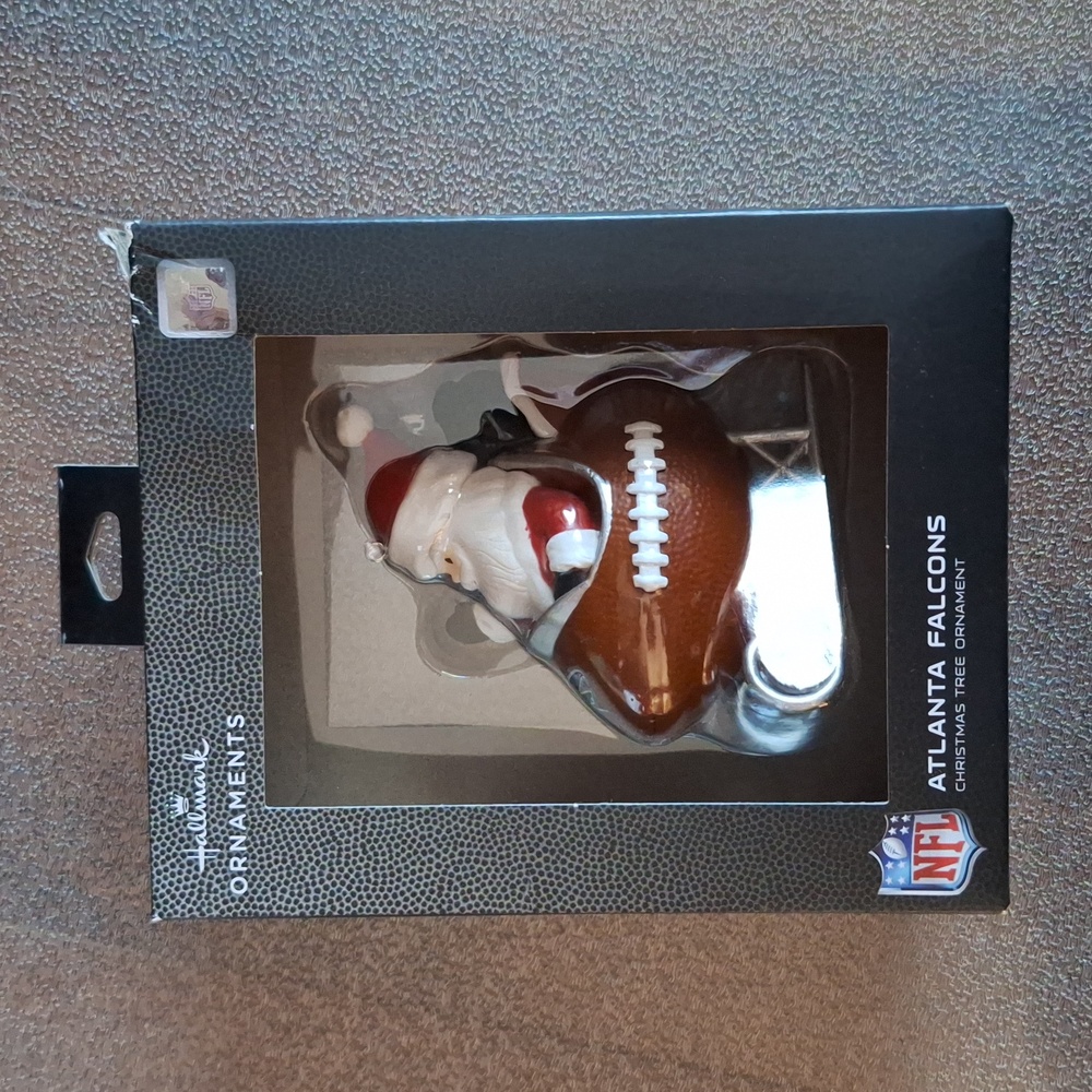 Hallmark NFL Atlanta Falcons Santa Football Sled Christmas Ornament - NIB